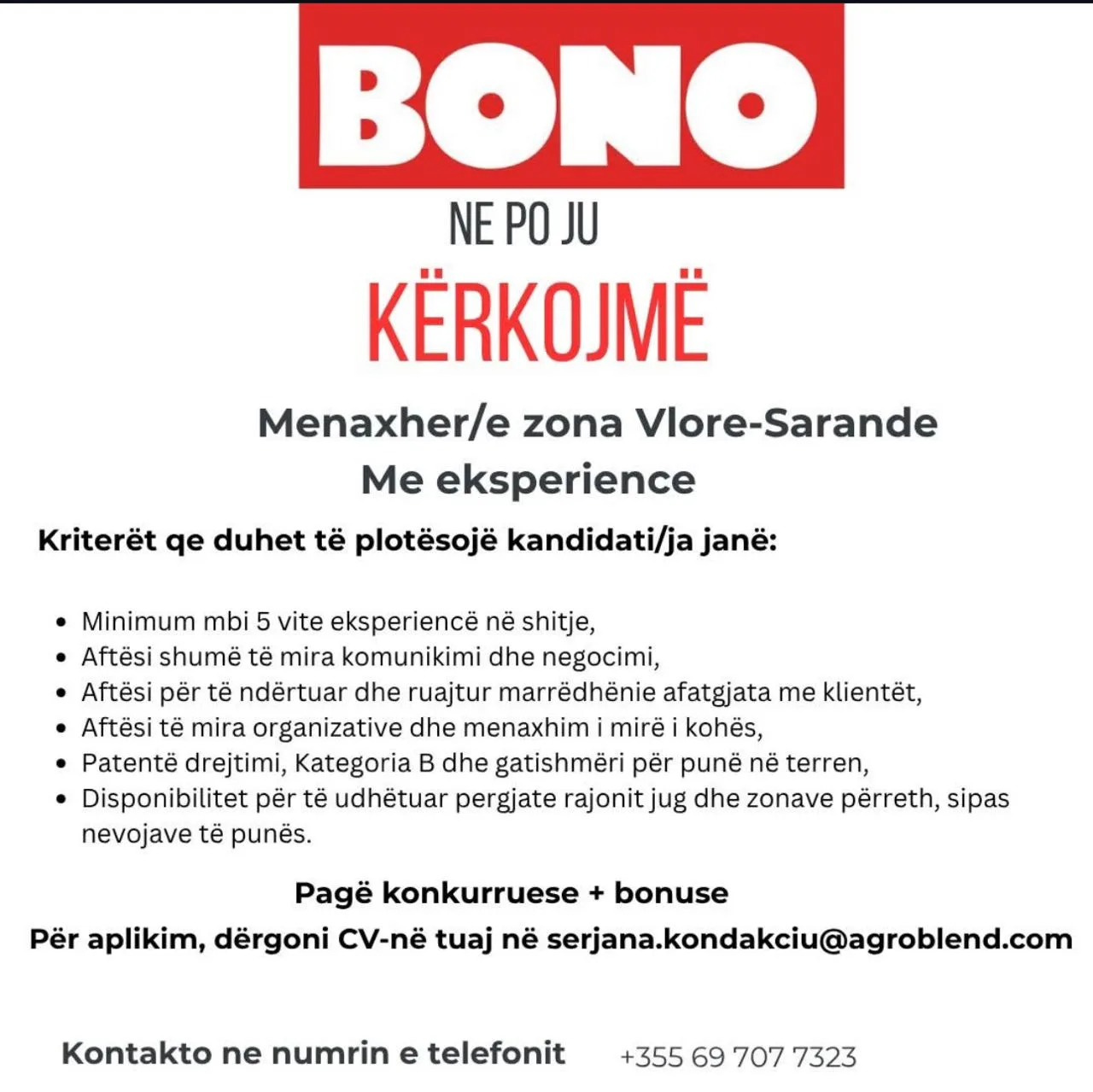 Kerkohet Menaxher/e